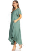 Sakkas Lilia Embroidered Lace Up Bodice Relaxed Fit  Maxi Sun Dress