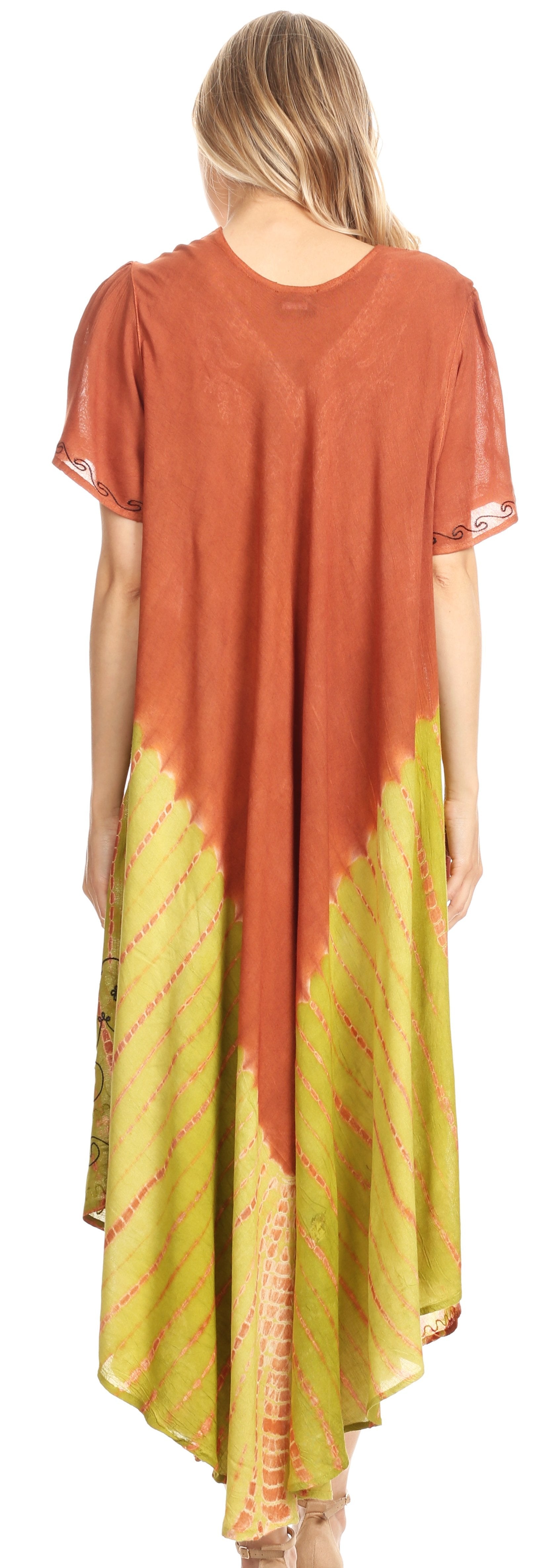 Vestido caftán bordado Viveka de Sakkas