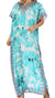 Sakkas Vicky Women's Casual Long Print Short Sleeve Petite Beach Maxi Caftan Dress