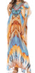 Sakkas Vicky Women's Casual Long Print Short Sleeve Petite Beach Maxi Caftan Dress