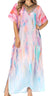 Sakkas Vicky Women's Casual Long Print Short Sleeve Petite Beach Maxi Caftan Dress