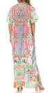 Sakkas Vicky Women's Casual Long Print Short Sleeve Petite Beach Maxi Caftan Dress