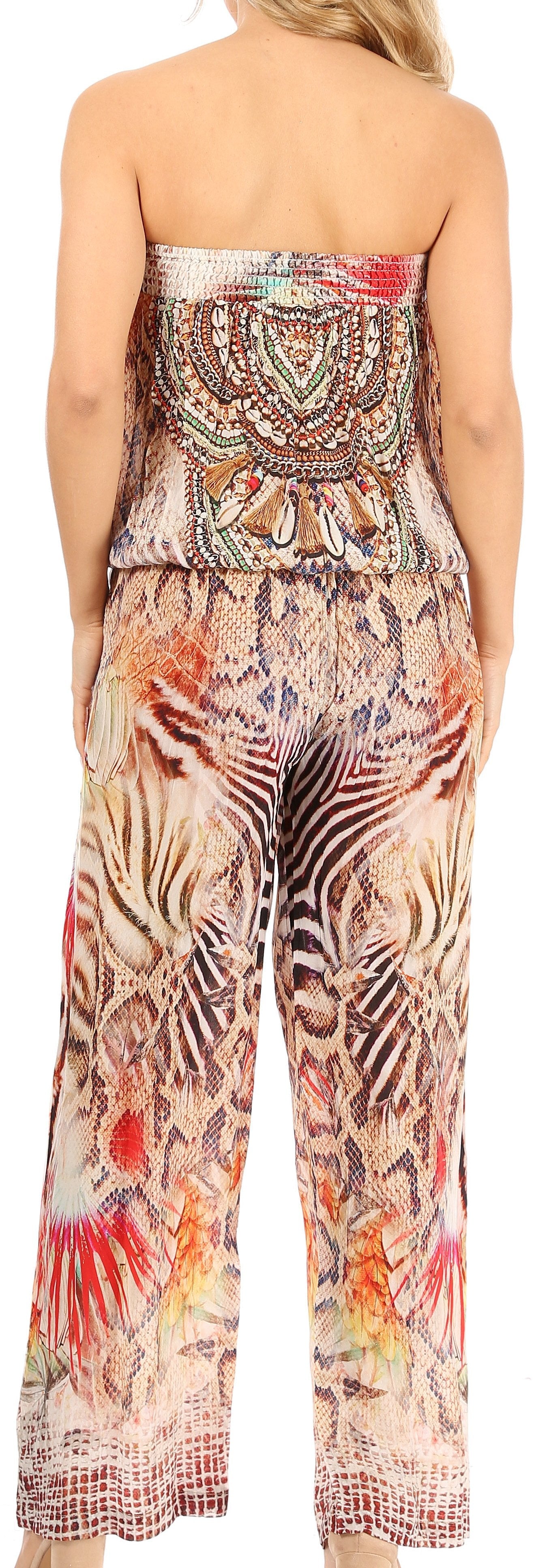 Vestido Sakkas Esha para mujer, holgado, sin mangas, con estampado floral, estilo bohemio, informal, de verano, con bolsillos