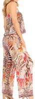 Vestido Sakkas Esha para mujer, holgado, sin mangas, con estampado floral, estilo bohemio, informal, de verano, con bolsillos