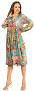 Luce elegante con el vestido midi floral de manga larga para mujer de Sakkas Jules