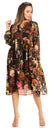 Luce elegante con el vestido midi floral de manga larga para mujer de Sakkas Jules
