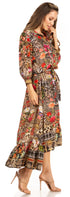 Sakkas Andreas Women's Maxi Dress with Ruffles and Buttons