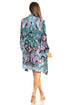 Vestido camisero corto de manga larga con cuello en V para mujer de Sakkas, primavera/verano