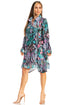 Vestido camisero corto de manga larga con cuello en V para mujer de Sakkas, primavera/verano