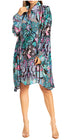 Vestido camisero corto de manga larga con cuello en V para mujer de Sakkas, primavera/verano
