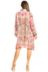Vestido camisero corto de manga larga con cuello en V para mujer de Sakkas, primavera/verano