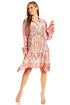 Vestido camisero corto de manga larga con cuello en V para mujer de Sakkas, primavera/verano