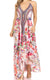 Vestido largo Sakkas Lizi para mujer, con cuello halter, corte alto y bajo, estilo pañuelo, para fiesta en la playa