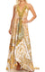 Vestido largo Sakkas Lizi para mujer, con cuello halter, corte alto y bajo, estilo pañuelo, para fiesta en la playa