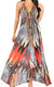 Vestido largo Sakkas Lizi para mujer, con cuello halter, corte alto y bajo, estilo pañuelo, para fiesta en la playa