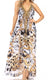 Vestido largo Sakkas Lizi para mujer, con cuello halter, corte alto y bajo, estilo pañuelo, para fiesta en la playa