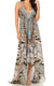 Vestido largo Sakkas Lizi para mujer, con cuello halter, corte alto y bajo, estilo pañuelo, para fiesta en la playa