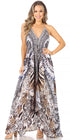Vestido largo Sakkas Lizi para mujer, con cuello halter, corte alto y bajo, estilo pañuelo, para fiesta en la playa