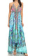 Vestido largo Sakkas Lizi para mujer, con cuello halter, corte alto y bajo, estilo pañuelo, para fiesta en la playa