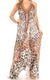 Vestido largo Sakkas Lizi para mujer, con cuello halter, corte alto y bajo, estilo pañuelo, para fiesta en la playa