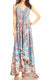 Vestido largo Sakkas Lizi para mujer, con cuello halter, corte alto y bajo, estilo pañuelo, para fiesta en la playa