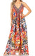 Vestido largo Sakkas Lizi para mujer, con cuello halter, corte alto y bajo, estilo pañuelo, para fiesta en la playa