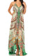 Vestido largo Sakkas Lizi para mujer, con cuello halter, corte alto y bajo, estilo pañuelo, para fiesta en la playa