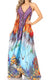 Vestido largo Sakkas Lizi para mujer, con cuello halter, corte alto y bajo, estilo pañuelo, para fiesta en la playa