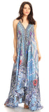 Vestido largo Sakkas Lizi para mujer, con cuello halter, corte alto y bajo, estilo pañuelo, para fiesta en la playa