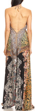 Vestido largo Sakkas Lizi para mujer, con cuello halter, corte alto y bajo, estilo pañuelo, para fiesta en la playa