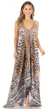 Vestido largo Sakkas Lizi para mujer, con cuello halter, corte alto y bajo, estilo pañuelo, para fiesta en la playa