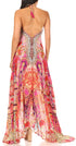 Vestido largo Sakkas Lizi para mujer, con cuello halter, corte alto y bajo, estilo pañuelo, para fiesta en la playa