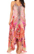 Vestido largo Sakkas Lizi para mujer, con cuello halter, corte alto y bajo, estilo pañuelo, para fiesta en la playa
