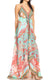 Vestido largo Sakkas Lizi para mujer, con cuello halter, corte alto y bajo, estilo pañuelo, para fiesta en la playa