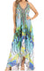 Vestido largo Sakkas Lizi para mujer, con cuello halter, corte alto y bajo, estilo pañuelo, para fiesta en la playa