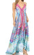 Vestido largo Sakkas Lizi para mujer, con cuello halter, corte alto y bajo, estilo pañuelo, para fiesta en la playa