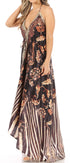 Vestido largo Sakkas Lizi para mujer, con cuello halter, corte alto y bajo, estilo pañuelo, para fiesta en la playa