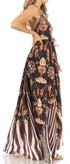 Vestido largo Sakkas Lizi para mujer, con cuello halter, corte alto y bajo, estilo pañuelo, para fiesta en la playa