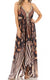 Vestido largo Sakkas Lizi para mujer, con cuello halter, corte alto y bajo, estilo pañuelo, para fiesta en la playa