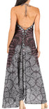 Vestido largo Sakkas Lizi para mujer, con cuello halter, corte alto y bajo, estilo pañuelo, para fiesta en la playa