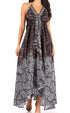 Vestido largo Sakkas Lizi para mujer, con cuello halter, corte alto y bajo, estilo pañuelo, para fiesta en la playa