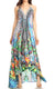 Vestido largo Sakkas Lizi para mujer, con cuello halter, corte alto y bajo, estilo pañuelo, para fiesta en la playa