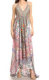 Vestido largo Sakkas Lizi para mujer, con cuello halter, corte alto y bajo, estilo pañuelo, para fiesta en la playa