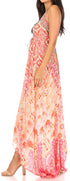Vestido largo Sakkas Lizi para mujer, con cuello halter, corte alto y bajo, estilo pañuelo, para fiesta en la playa
