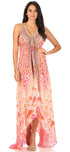 Vestido largo Sakkas Lizi para mujer, con cuello halter, corte alto y bajo, estilo pañuelo, para fiesta en la playa
