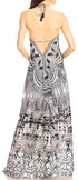 Vestido largo Sakkas Lizi para mujer, con cuello halter, corte alto y bajo, estilo pañuelo, para fiesta en la playa