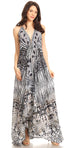 Vestido largo Sakkas Lizi para mujer, con cuello halter, corte alto y bajo, estilo pañuelo, para fiesta en la playa