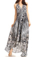 Vestido largo Sakkas Lizi para mujer, con cuello halter, corte alto y bajo, estilo pañuelo, para fiesta en la playa