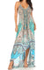 Vestido largo Sakkas Lizi para mujer, con cuello halter, corte alto y bajo, estilo pañuelo, para fiesta en la playa