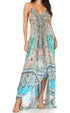 Vestido largo Sakkas Lizi para mujer, con cuello halter, corte alto y bajo, estilo pañuelo, para fiesta en la playa
